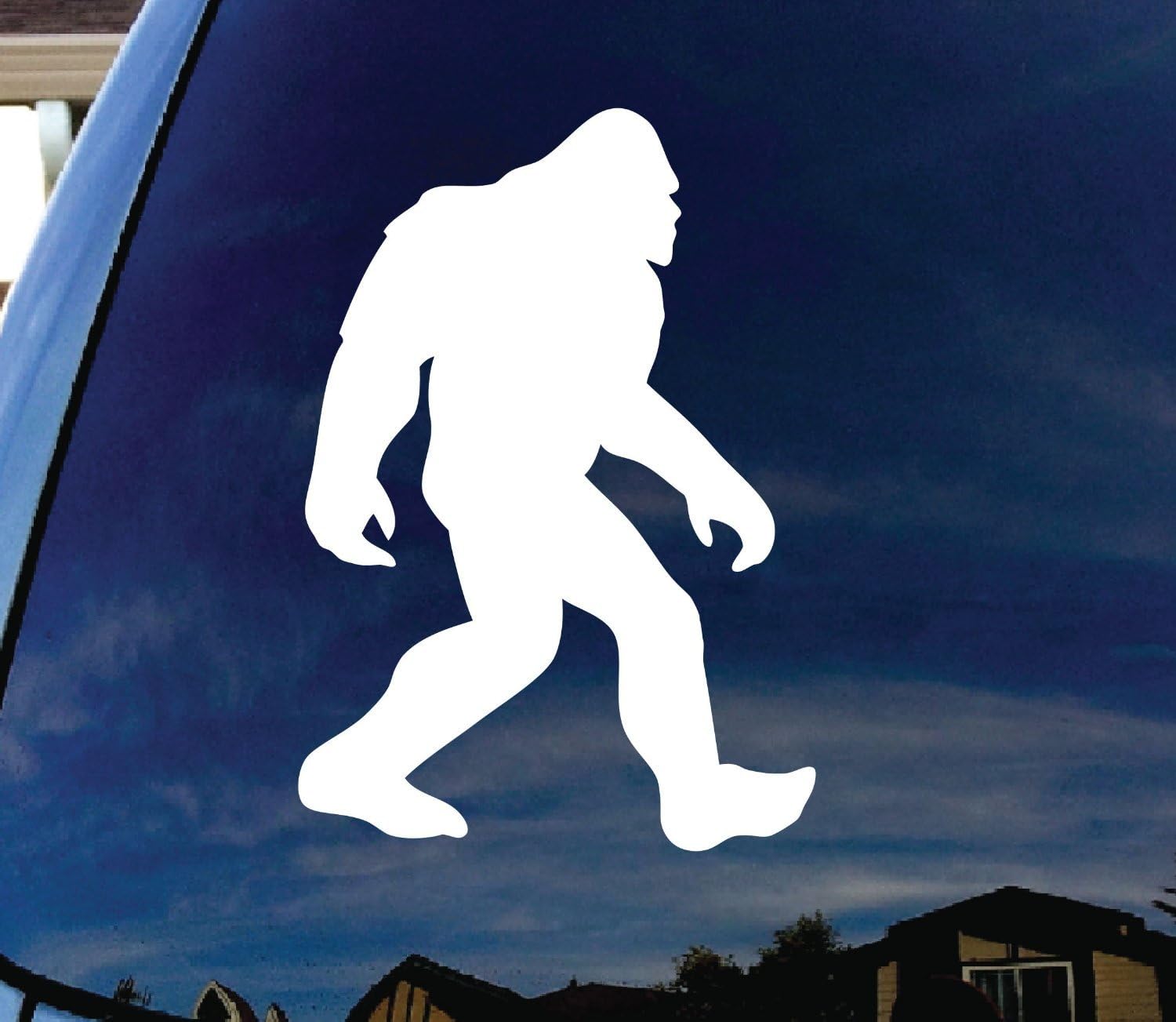 CMI106 Bigfoot Sasquatch Car Window White Vinyl Decal Sticker 7.25