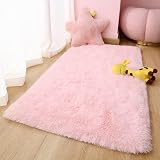 Aspire Homeware Pink Area Rug 60x110cm Non Slip Shaggy Soft Pile Living Room view 2