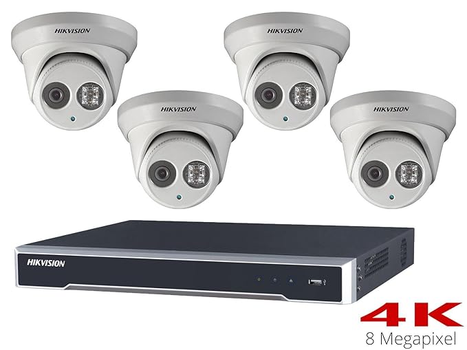 Hikvision 4K CCTV System with 4 30m Turret Cameras, 4TB Amazon.co.uk