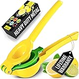 Zulay Kitchen Metal 2-in-1 Lemon Squeezer - Sturdy Max Extraction Hand Juicer Lemon Squeezer Gets Every Last Drop - Easy to C