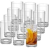 HIGIINC 17 OZ Plastic Cups Reusable Unbreakable Plastic Drinking Glasses Set of 12，Highball Plastic Tumblers & Water Glasses, Acrylic Glasses Drinkware Iced Tea Glasses BPA Free, Dishwasher Safe