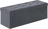 SONGMICS Storage Ottoman Foldable 38x110x38 cm Slate Grey LSF277G51