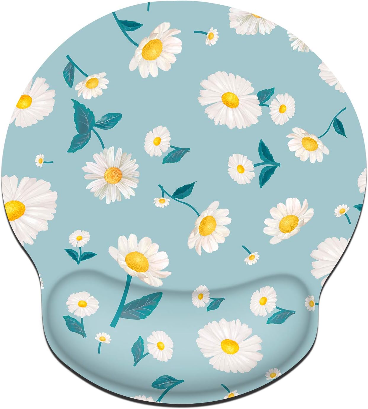 Galdas Mouse Pad with Wrist Support Ergonomic Mousepad Comfortable Non-Slip Rubber Base Mouse Pads for Computers Laptop Desktop (Small Flower)