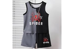 2Pcs Kids Sleeveless Set Breathable Lightweight Elastic-Waist for Summer Sports Outfits