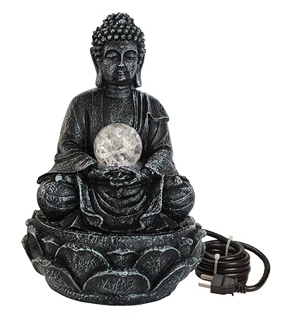 TIED RIBBONS Water Fountain Buddha Show Piece for Garden Outdoor (28 cm X 13.5 cm X 14 cm)