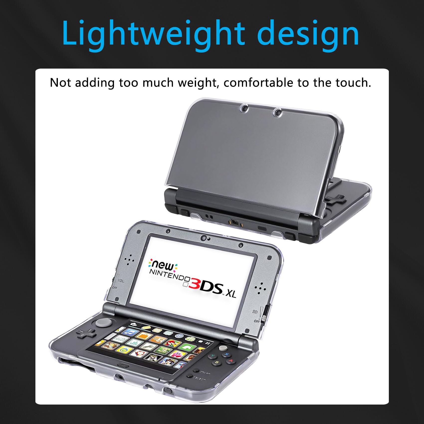 DTOL New 3DS XL Case - Ultra Clear Crystal Transparent Hard Shell Protective Case Cover Skin Shell for 2015 New Nintendo 3DS LL