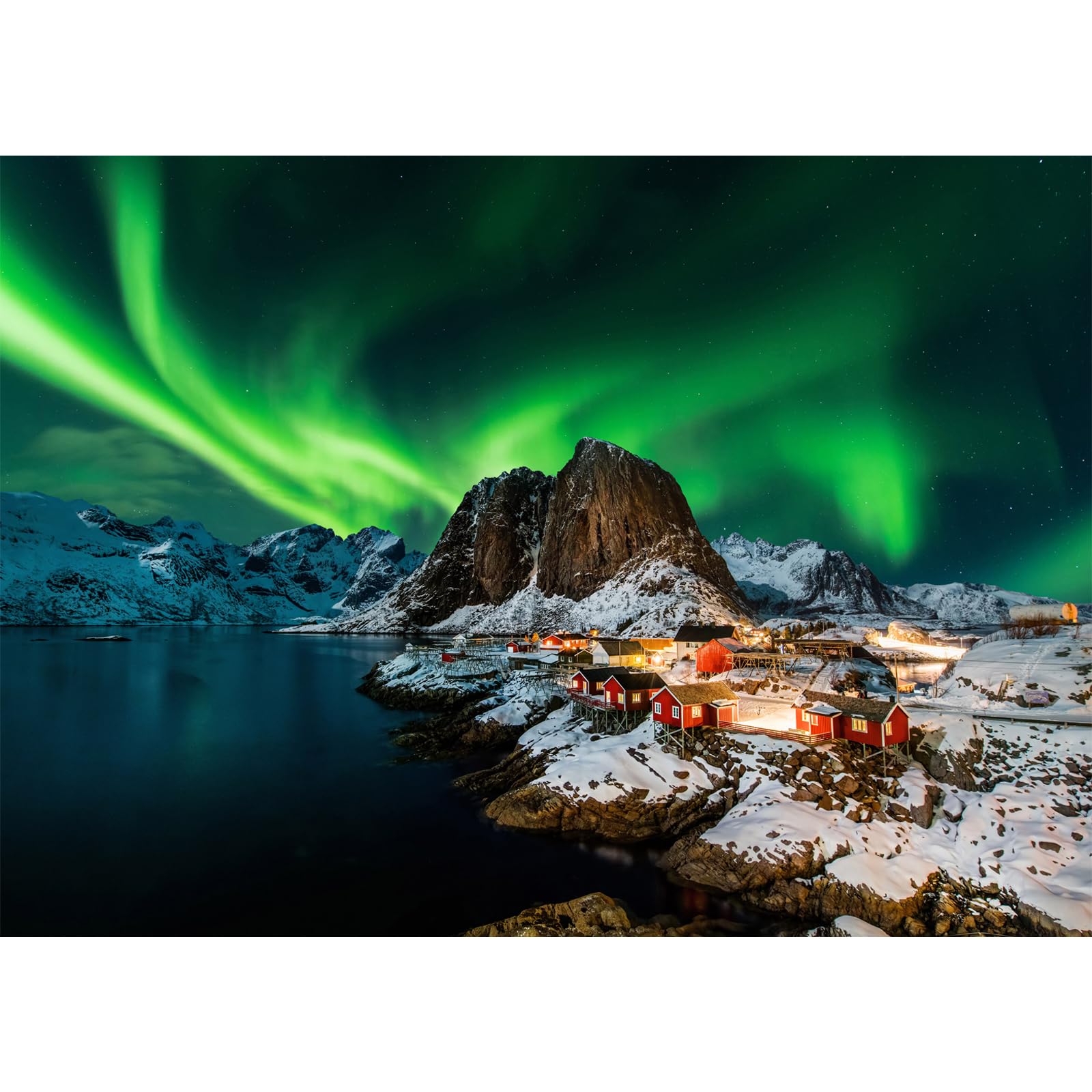 HUADADA Jigsaw Puzzles for Adults 1000 Piece Jigsaws Puzzles for Adults,Jigsaw Puzzle 1000 Pieces for Adult Challenging Puzzle Games .Northern Lights in Norway — image 1