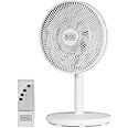 BLACK+DECKER 12-Inch Dual Blade Table Fan with Remote, BFDTD12VW, Desk Fan for Home and Office, Tabletop Fan with 3 Speed Settings, 90-Degree Oscillating Fan with Adjustable Tilt, White