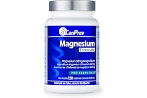 CanPrev Magnesium L-Threonate 50mg, 120 Capsules 120-Day Supply - Optimal Absorption Formula for Improve Sleep, Muscle Functi