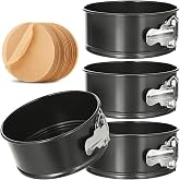 TINSKY 4 Pcs 6 Inch Springform Pan, Non‑Stick Round Cheesecake Cake Pans | Small Springform Pan with Removable Bottom Carbon Steel Circle Spring Form, Compatible with 3 Qt Instant Pot