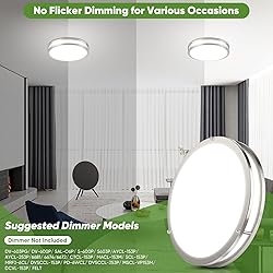 TOBUSA 2-Pack 12 Inch Flush Mount LED Ceiling