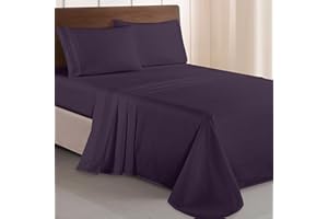 Elegant Comfort Luxurious Premium Hotel Quality Microfiber Three Line Embroidered Softest 4-Piece Bed Sheet Set, Wrinkle and 