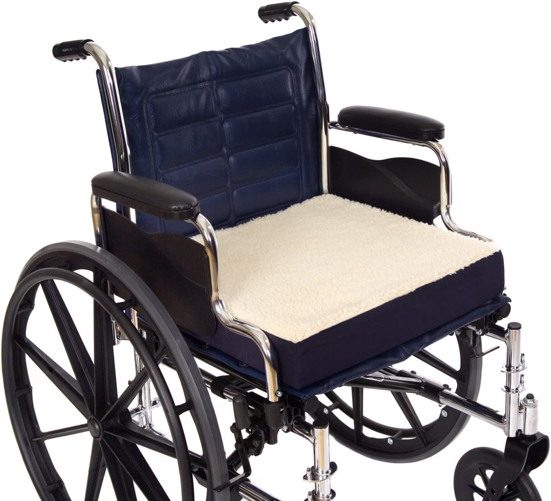 Essential Medical Supply Fleece Covered Wheelchair Cushion, 18 Inches X 16 Inches X 3 Inches: Health & Personal Care