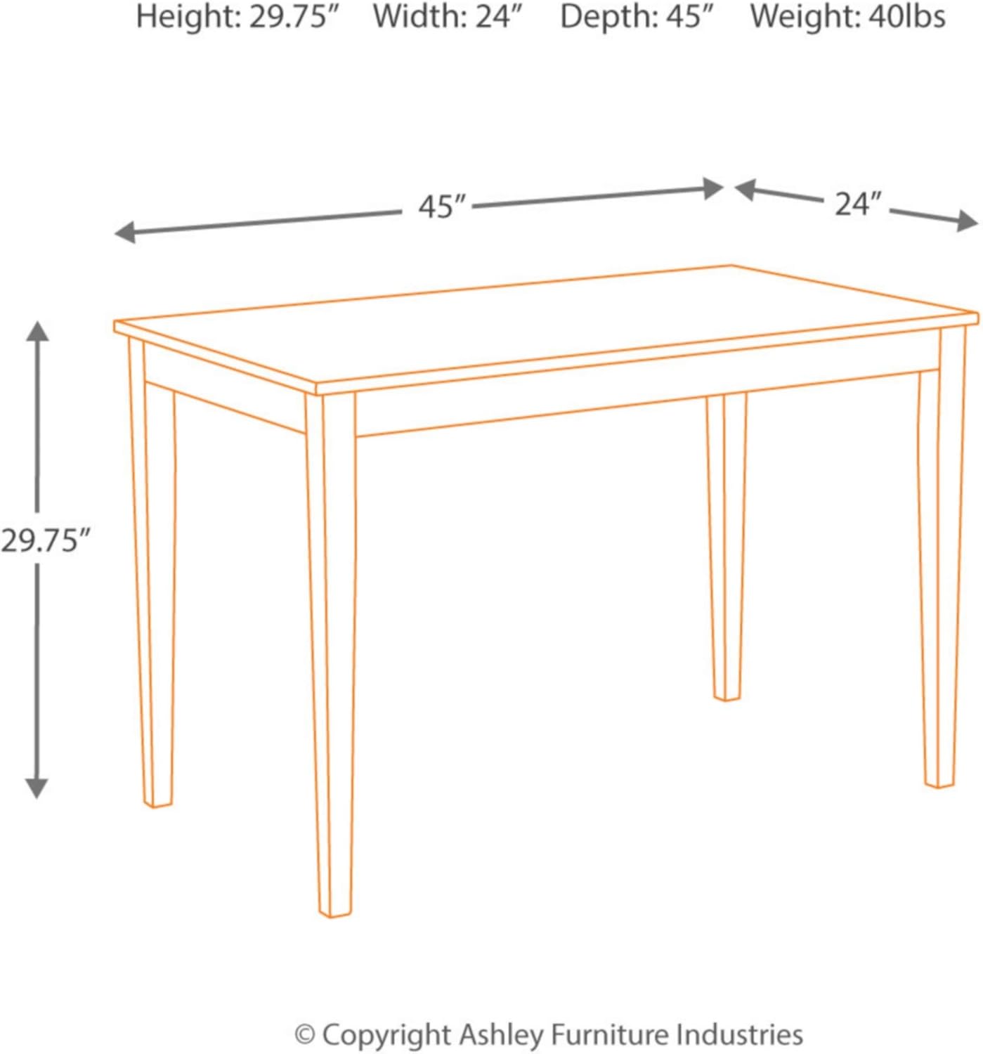 Signature Design by Ashley Kimonte Dining Room Table, Black - Tables
