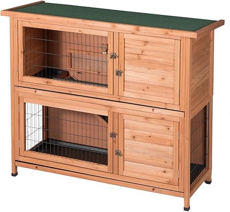 Amazon Com Good Life Two Floors Wooden Outdoor Indoor Bunny Hutch