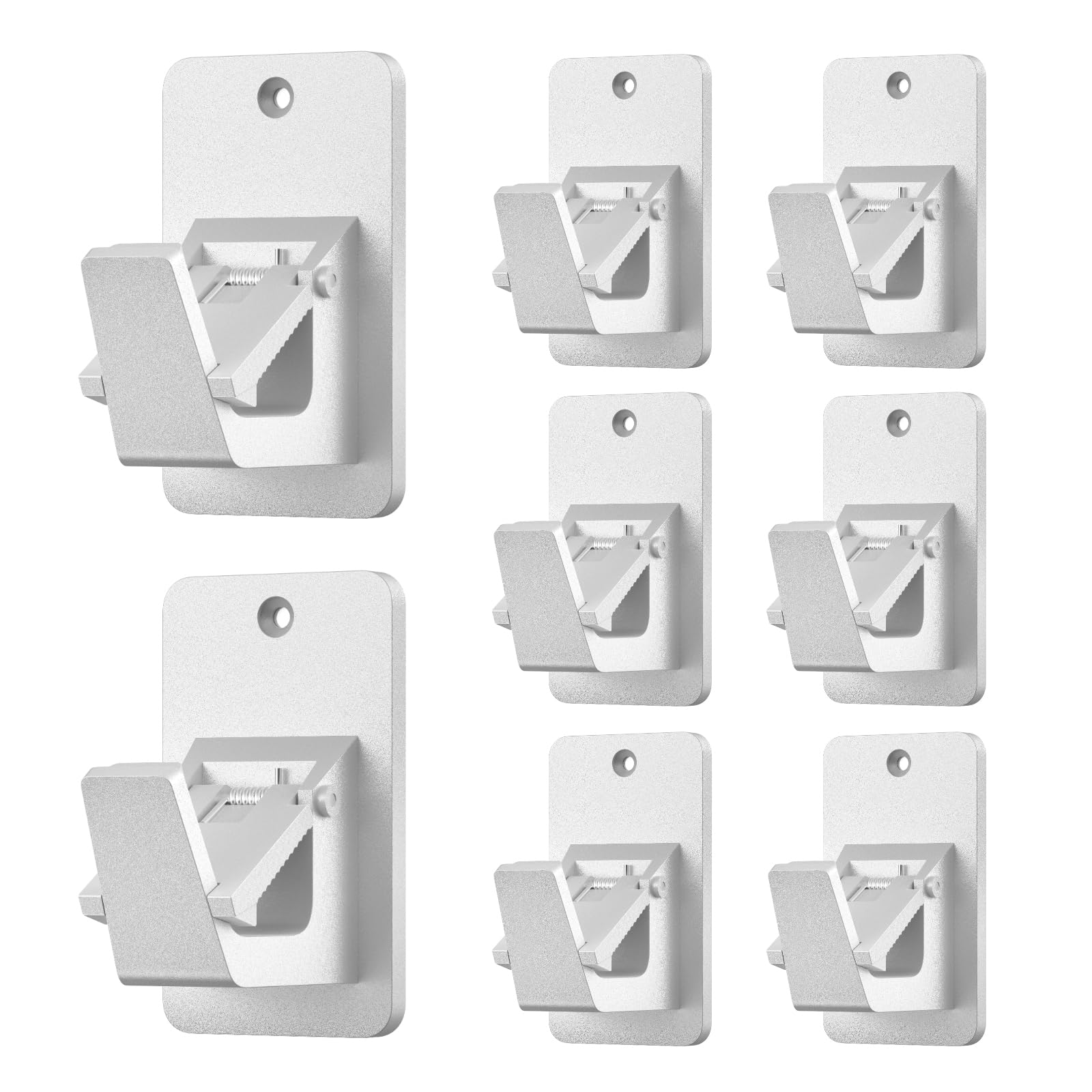 Photo 1 of 3M Adhesive No Drill Curtain Rod Brackets - Heavy Duty 30LB Holders for Bathroom Bedroom Kitchen, Universal Damage-Free Window Rod Hooks with Nail-Free Installation (8PC Silver)