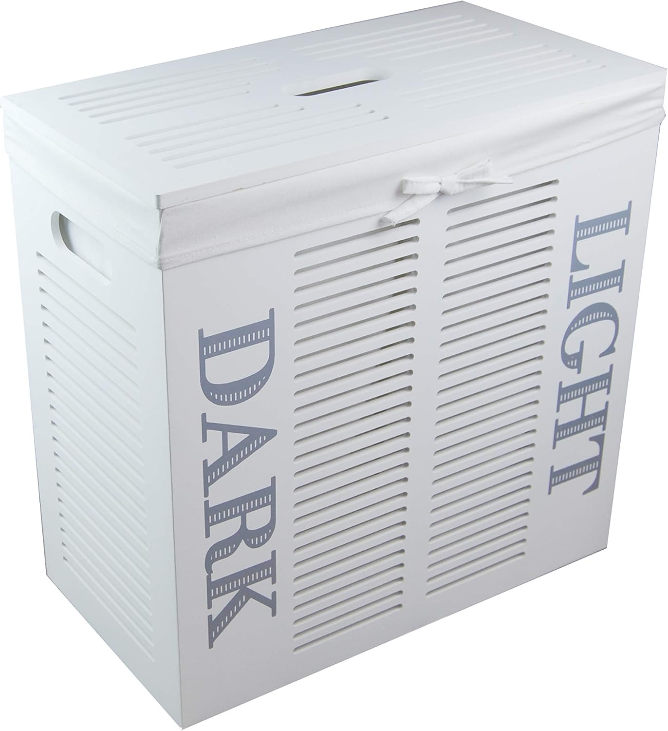 dvier - Cesto para la Ropa Sucia (Madera, con 2 Compartimentos, con