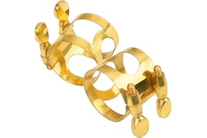 2Pcs Yootones Metal Tenor Saxophone Ligature Fastener Compatible with Tenor Saxophone Sax (Gold)