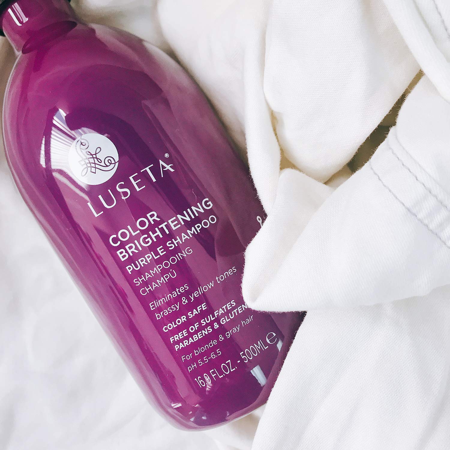 Luseta Purple Shampoo for Blonde, Grey, Color Treated and Women's Hair - 33.8oz, Sulfate & Paraben Free, Best for Curly and Damaged Hair