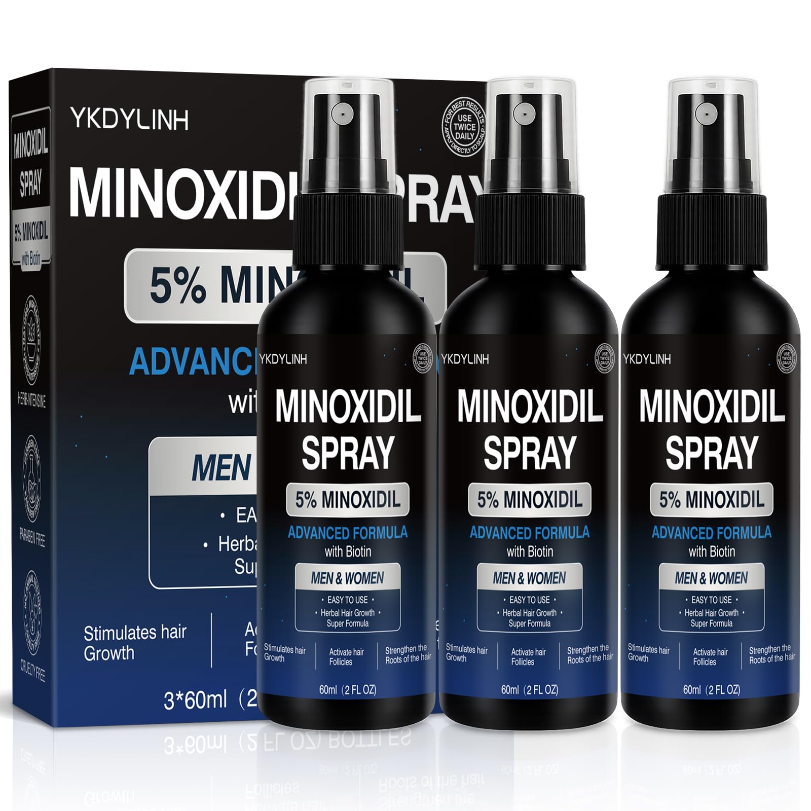 Photo 1 of 5% Minoxidil Spray,3 pack– High-Efficiency Hair Loss Product to Prevent Thinning, and Hair Regrowth Treatment for Stronger, Fuller Hair