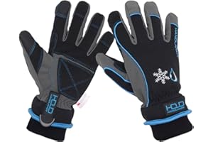 HLDD HANDLANDY Waterproof & Windproof Winter Gloves for Men Women, Touchscreen Thermal Gloves for Cold Weather, Ski Snowboard Work Warm Gloves (M, Blue)