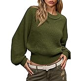Saodimallsu Womens Batwing Long Sleeve Sweaters Casual Crewneck Loose Chunky Knit Fall Pullover Tops