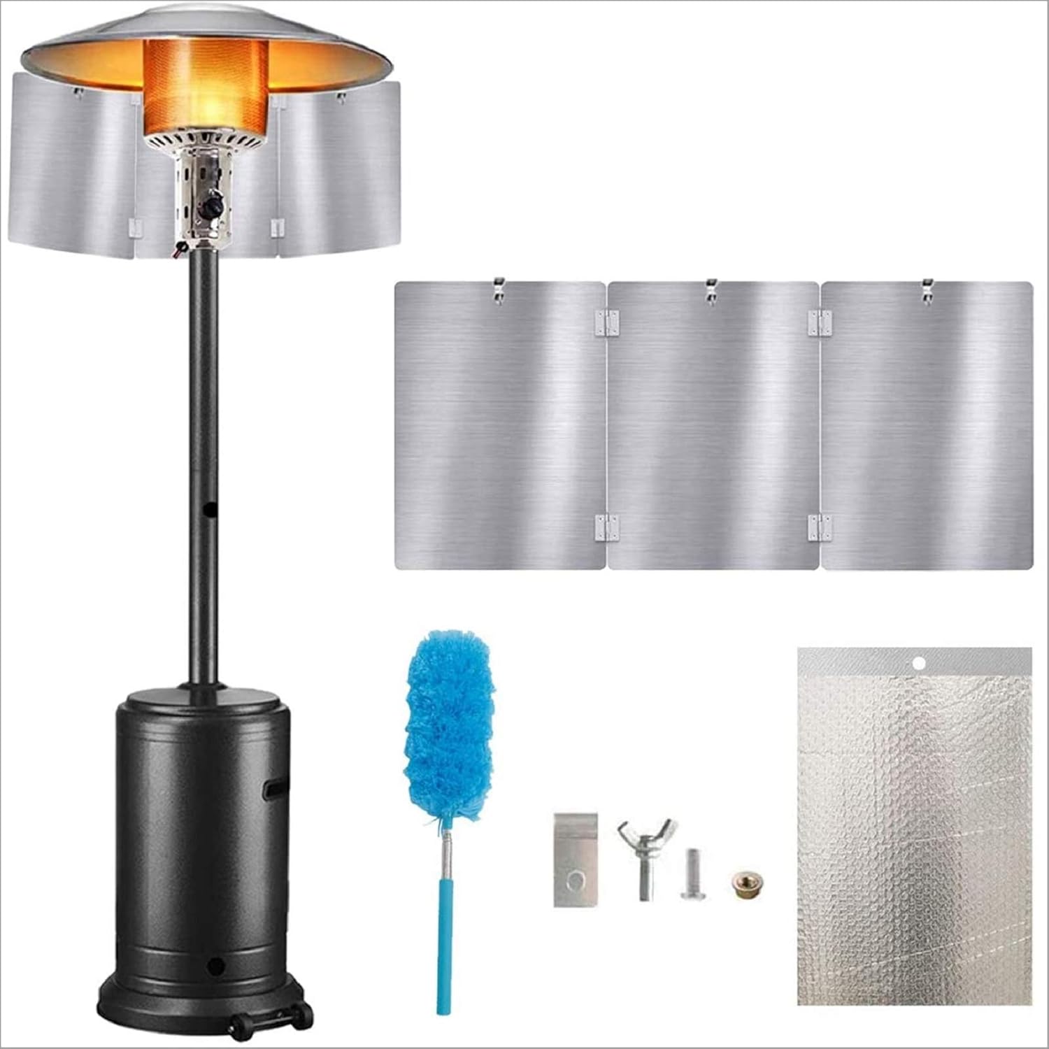 CAYOREPO Patio Heater Reflector Shield with 1Pcs Cleaning