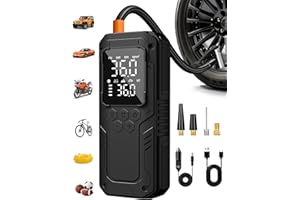 Gonfleur de pneu de voiture portable sans fil 150 psi Compresseur d'air 5 x Gonfleur rapide Mini pompe avec lumière LED Alime