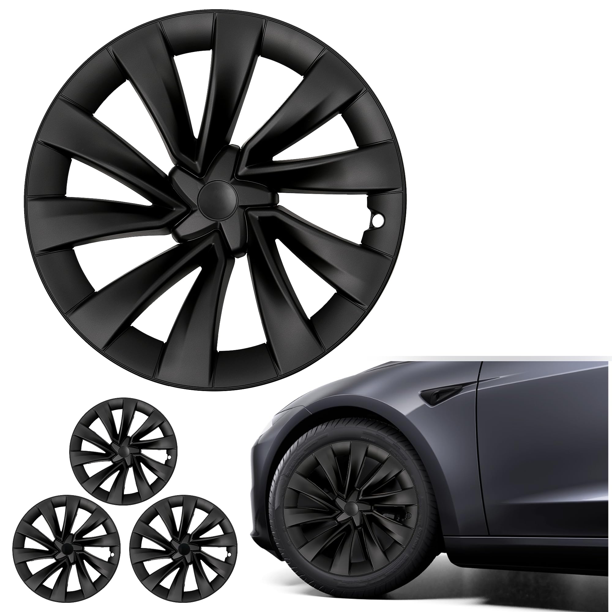 Photo 1 of 20 Inches Wheel Covers for 2025 2026 Tesla Model Y Juniper, Hub Protection Accessory, Replacement for Tesla Model Y 2025 Rim Protector, ABS Hubcaps 4-Piece