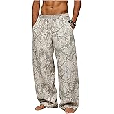 BRLETNNR Mens Baggy Camo Pants Camouflage Sweatpants with Pockets,Camo Cargo Joggers for Gym Workout & Hiking