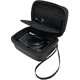 VOVMOEYA Carrying Case for Lumix ZS99/ Fuji X-Half/Sony ZV-1F/ZV-1 II/Canon G7X3/G7X2/SX740/SX730/ Ricoh GR4/GR3X/GR3,with Zip Mesh Pocket,Scratch-resistant-Black