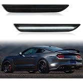 LED Side Marker Lights for 2015-2023 Ford Mustang GT S550 | Startup Animation Design | Dynamic Side Markers | Rear Fender Marker light | Smoked Len | White Light