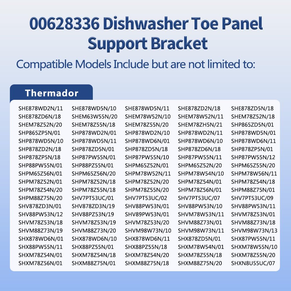 Reyhoar 00628336 Dishwasher Toe Panel Bracket Replacement Part for Bosch, Replaces AP5691119, 3278461, 628336, PS8729243