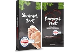 Summer Foot Premium Foot Mask for Men Double Pack | Exfoliating Foot Peel & Callus Remover for Feet - Repair rough heels with one-time treatment Baby Soft Feet