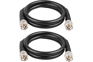 MOOKEERF UHF CB Coax Cable - 3ft 2PCS KMR400 PL259 Male to Male Coaxial Cable Low Loss UHF Cable CB Coax Cable for HAM Radio, VHF Radio, SWR Meter, Antenna Analyzer
