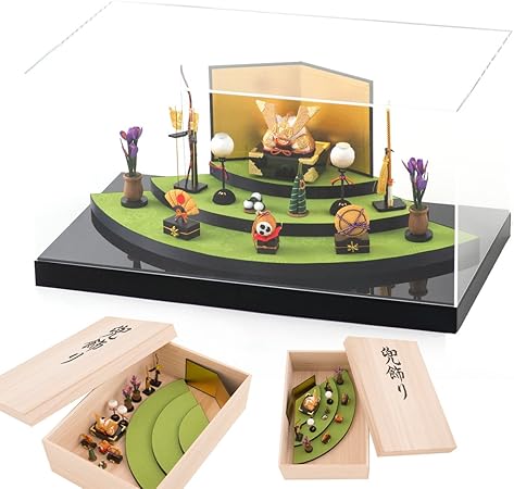 Amazon ケース飾り 兜飾り 収納ケース入り 五月人形 箱書桐箱 扇面五月飾り 間口45 幅23 5 高さ16ｃｍ 兜飾り おもちゃ