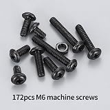 SZSLMY 172 Pcs M6 Bolts Nuts Set Carbon Steel Black 10mm-40mm view 4