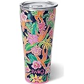 Swig Life 32oz Insulated Tumbler, Travel Coffee Tumbler with Lid, Cup Holder Friendly Travel Coffee Mug, Stainless Steel with Lid (Jungle Gym)