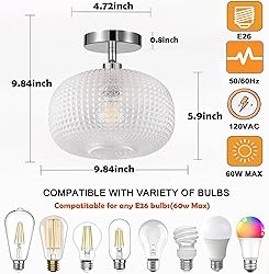 Jolydoly Semi Flush Mount Ceiling Light