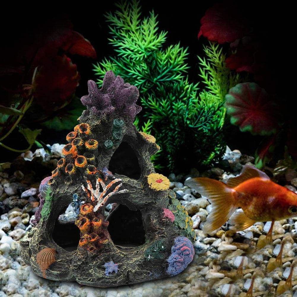 Pssopp Resin Aquarium Ornament Cave Decor Simulation Rock Mountain Formation with Caves for Fish Tank Aquarium Decoration - Image 4