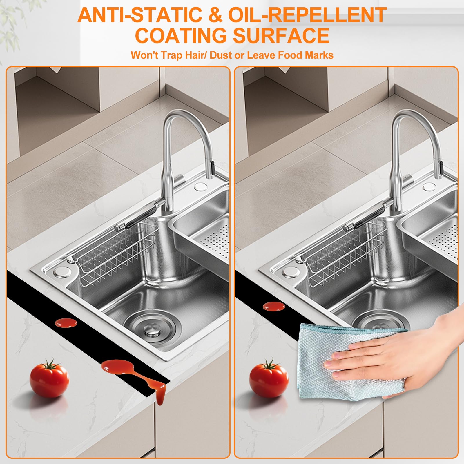 FLSEPAMB Silicone Stove Gap Covers, 2 Pack Heat Resistant Oven Gap Filler Seals Gaps with Anti-Slip Mirror Base, Stain Resistant Stove Counter Gap Cover Silicone Strips Between Stovetop and Counter