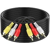 Abireiv Audio Video RCA Cable, 30FT, 3RCA to 3RCA Composite AV