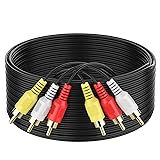 Abireiv Audio Video RCA Cable, 75FT 3RCA to 3RCA