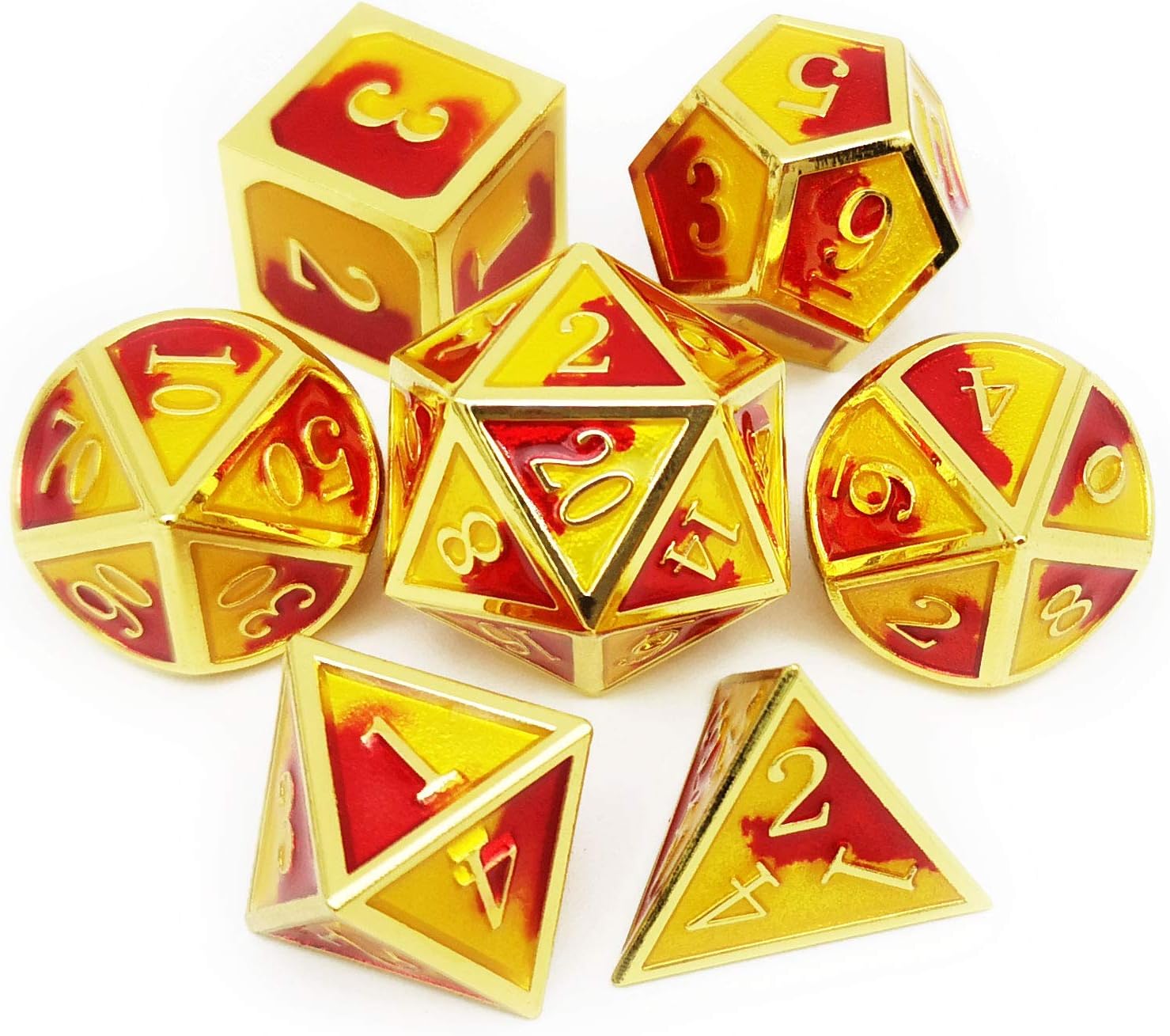 Haxtec Metal Dice Set D&D Polyhedral DND Dice for Dungeons and Dragons