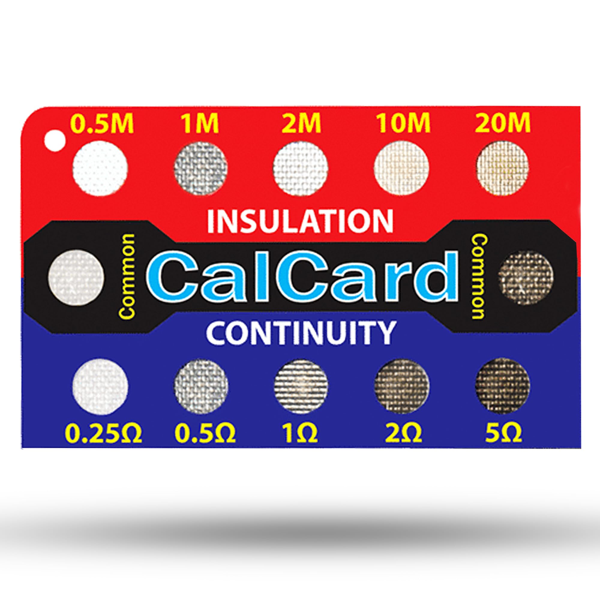 CalCard Electrical Calibration Check Card Insulation & Continuity Resistance Test Card for Multimeters, Insulation Resistance Testers, PAT Testers, Socket Testers, Voltage Multifunction Testers