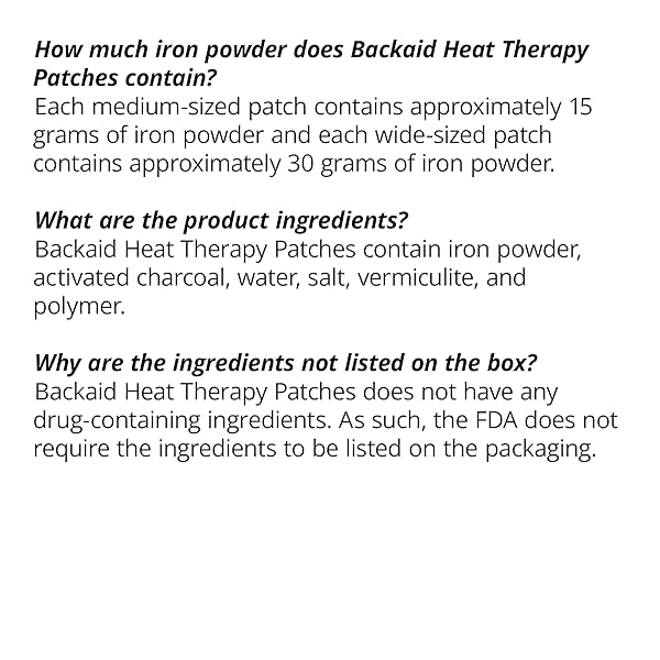 BACKAID HEAT THERAPY PATCH, AIR-ACTIVATED THERAPEUTIC HEAT, WIDE FOR LOWER BACK AND HIP PAIN RELIEF, 6 COUNT
