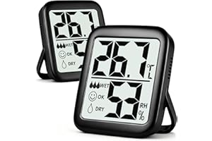 Antonki 2-Pack Hygrometer Indoor Thermometer Room Thermometer Indoor Digital Temperature and Humidity Monitor Humidity Sensor