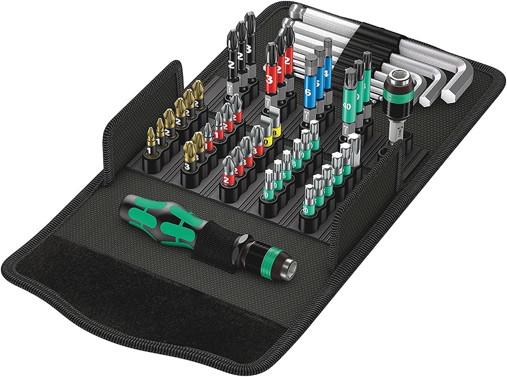 Wera Kraftform Kompakt 100 Screw Driving Service Kit 52 Piece Rapidaptor