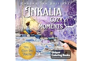 Inkalia Cozy Moments: Stress-Relief Tracing with Just One Black Pen: A Coloring Book for Adults and Teens, Follow the White Lines for a Meditative Creative Escape (Inkalia Cozy Edition)