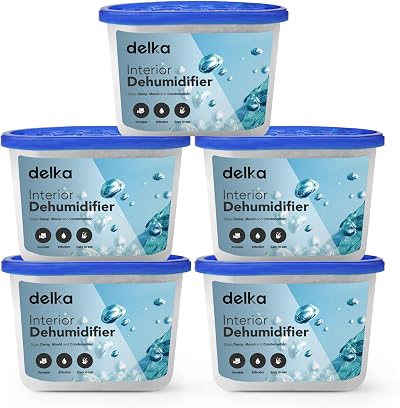 delka Dehumidifiers 500ml Moisture Absorber 5 Pack Compact Portable